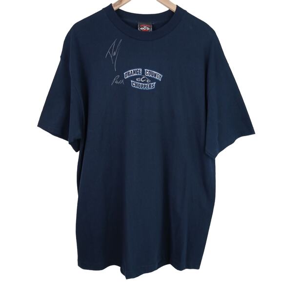 Orange County Choppers VTG SZ XL Navy Graphic Tee Autographed By Paul NWT - Picture 2 of 8